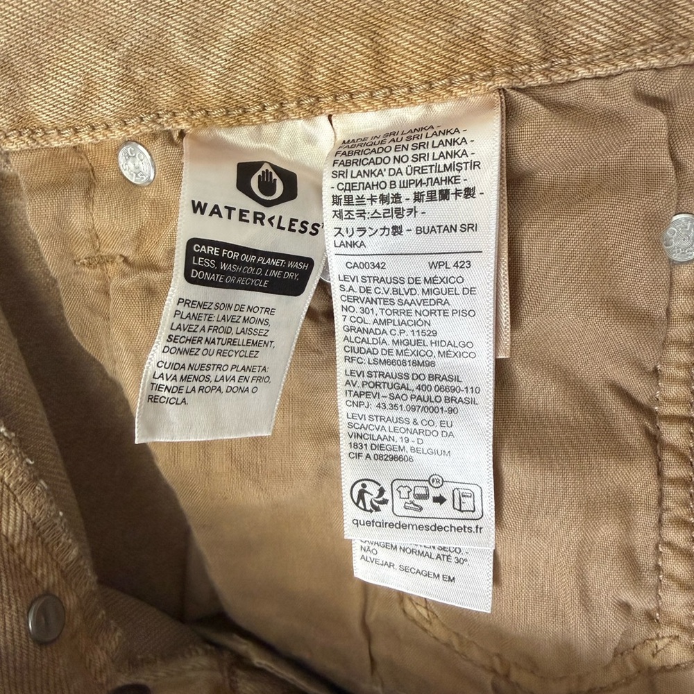 Levi's 501 Tan Frayed Hem High-Rise Jean Shorts - Picture 5 of 6